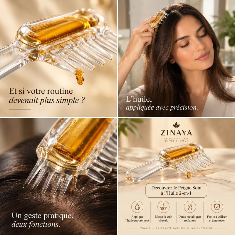 Peigne Applicateur d Huile 2 En 1