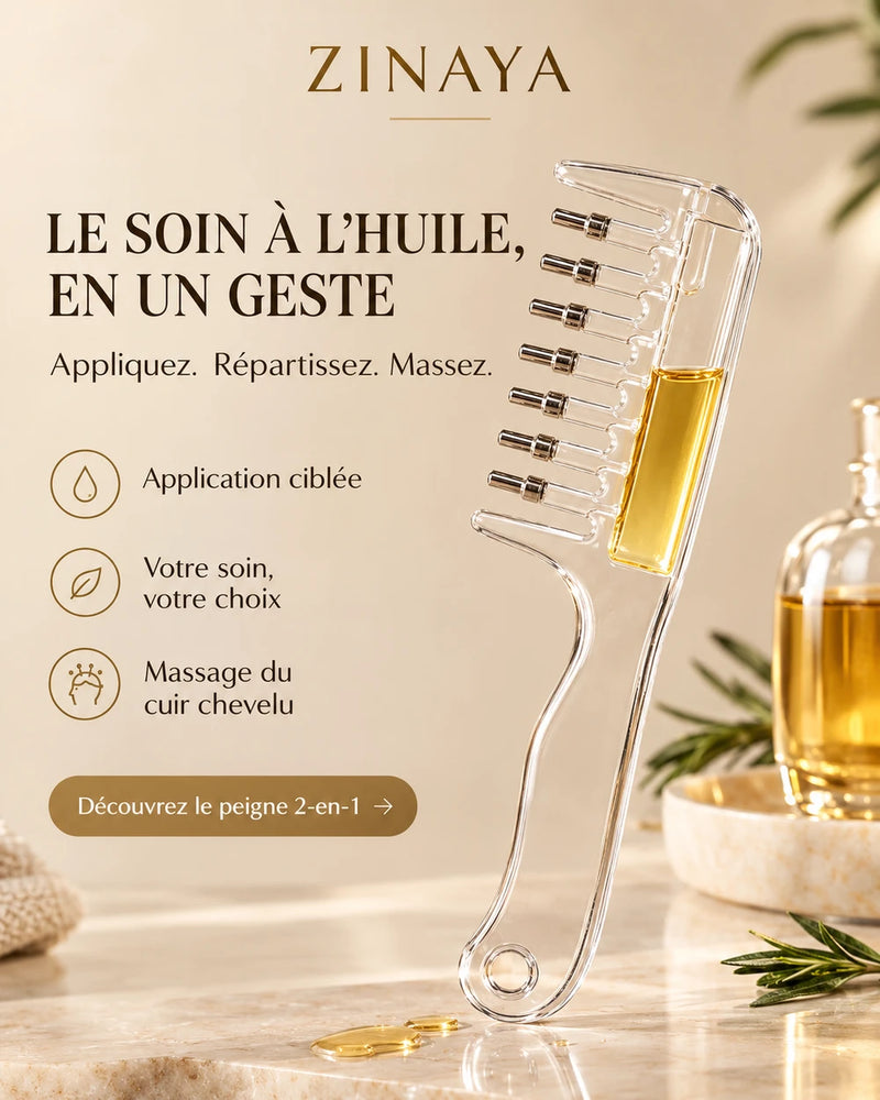 Peigne Applicateur d Huile 2 En 1